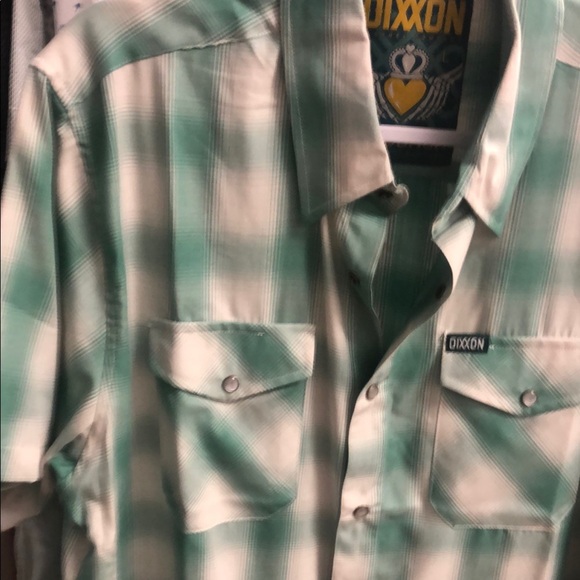 DIXXON “The Claddagh Green and White Casual Button Down Shirt - Picture 4 of 9